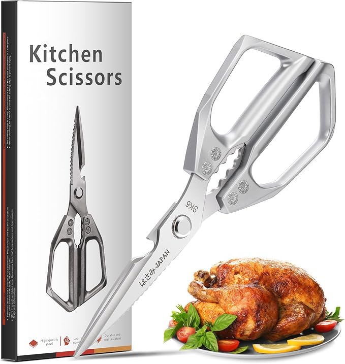 Kitchen Scissors Heavy Duty for Food, All Purpose Meat Scissors, Premium Ultra by Sancagy