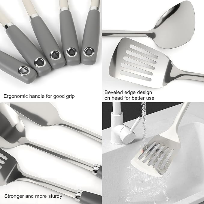 10 Piece Stainless Steel Cooking Utensils Set - Image 4