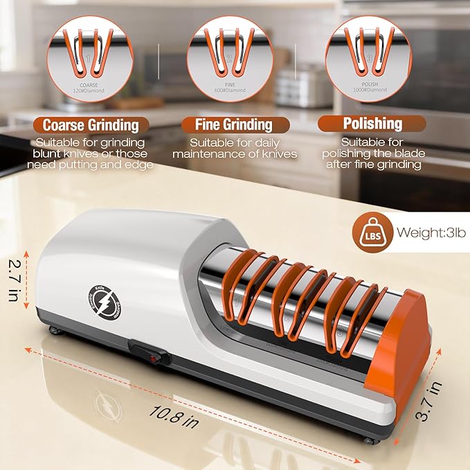 Replaceable Sharpener Electric Knife Sharpener, 3-Stage - Image 5