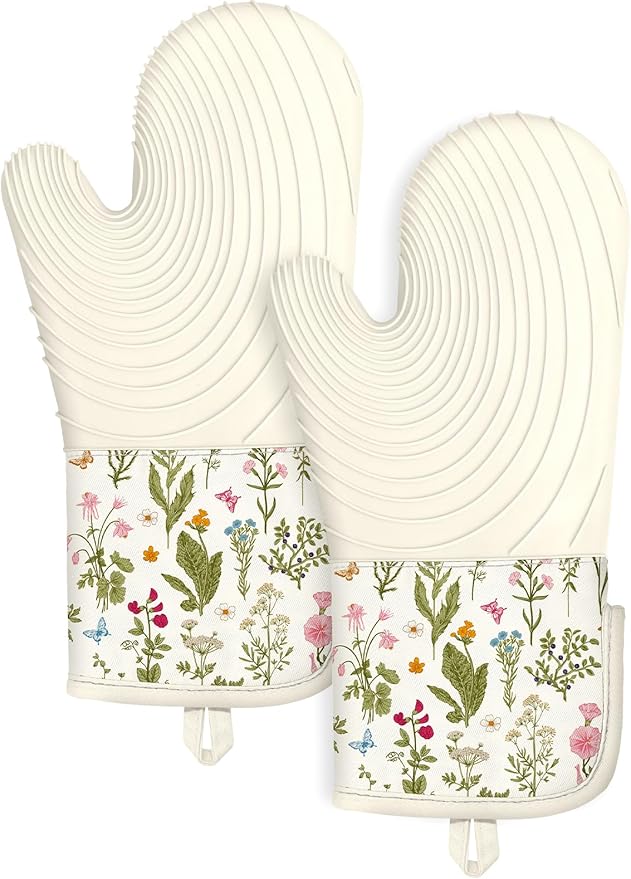 Slohif Long Silicone Oven Mitts Heat Resistant by Slohif