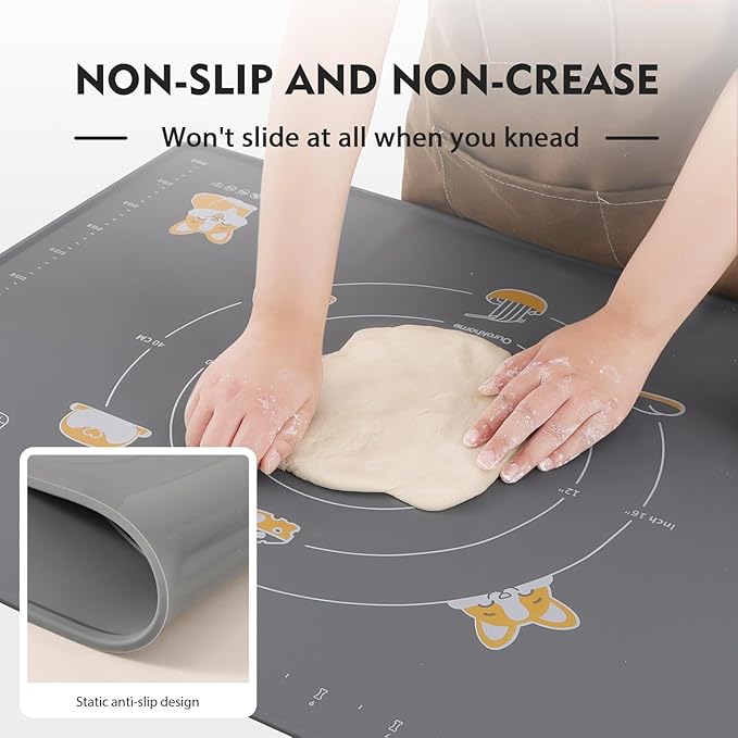 Ourokhome Silicone Baking Mat Sheet and Pastry Dough Cutter, 0.5 Inch Thick 32" - Image 4