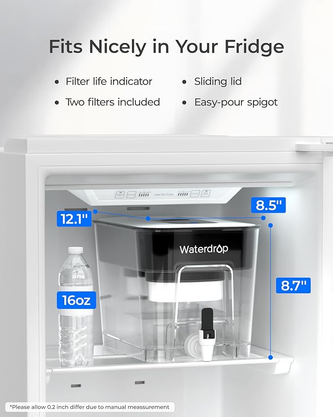 Waterdrop WFD-22L-DF Water Filter Dispenser, 40-Cup Water Purifier, 2 Built-in - Image 2