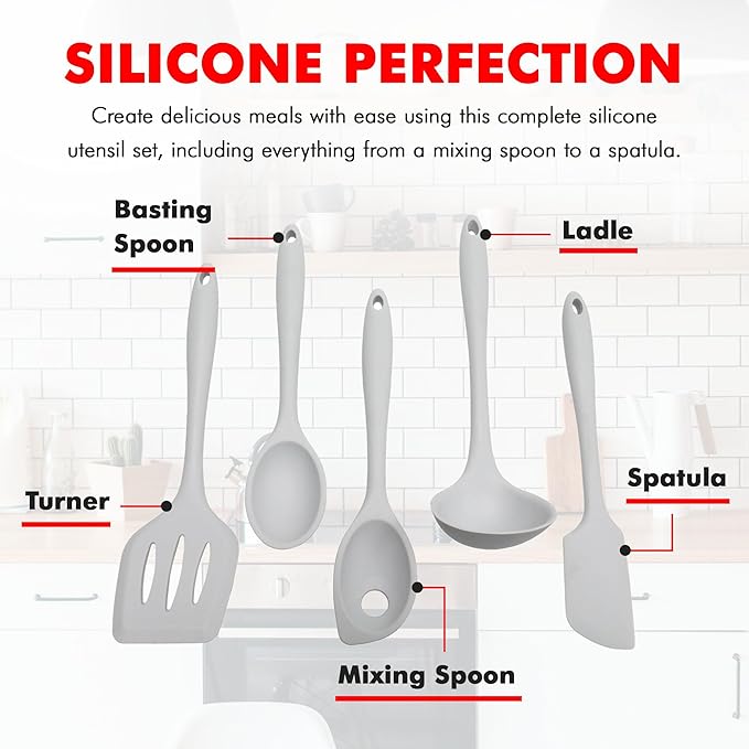 Chef Craft - Premium Silicone Kitchen Tools and Utensils Set, Non-Scratch - Image 4