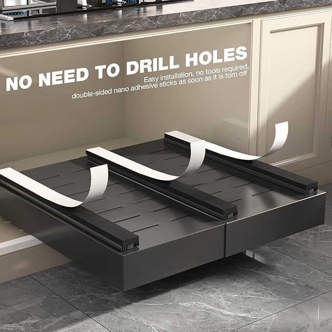 Seinloes 2 Pack Pull Out Cabinet Organizer 22" Deep, Full Extension 3 Slide - Image 8
