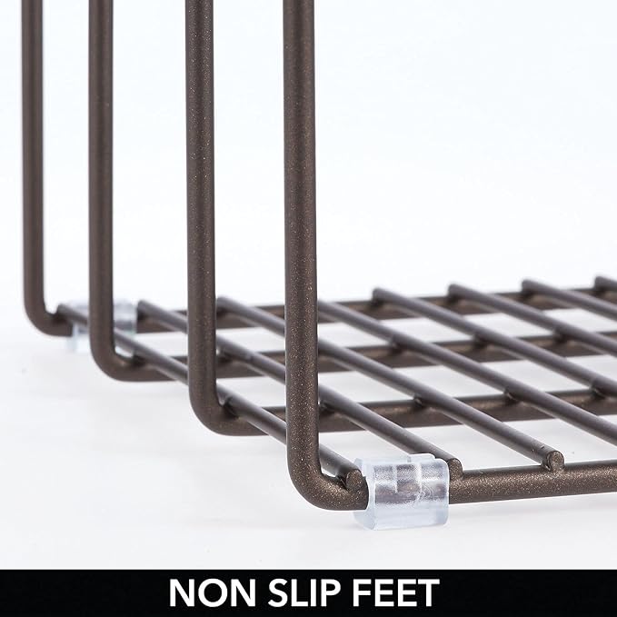 mDesign Steel Storage Tray Organizer Rack - Image 3