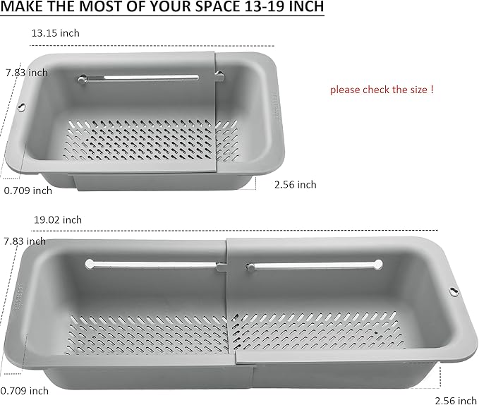 LASSHSWA Collapsible Colander for Kitchen, Over the Sink Strainer Basket for - Image 5