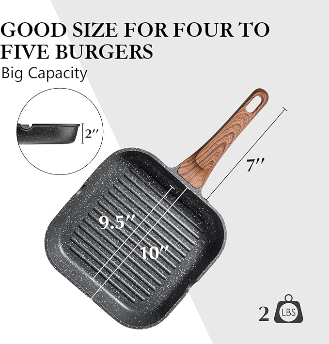 SENSARTE Nonstick Grill Pan for Stove Tops, Versatile Griddle - Image 7