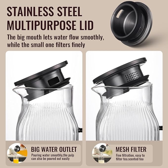 2 Pack 2 Liter/68 oz Square Glass Pitcher - Image 5