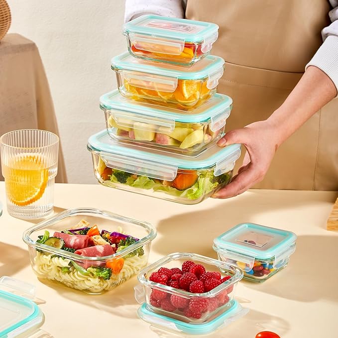 Liuruiyu 8 Pack Glass Food Storage Containers - Image 2