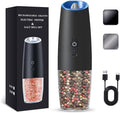 UNNEES Rechargeable Electric Salt and Pepper Grinder, gravity electric salt and by UNNEES