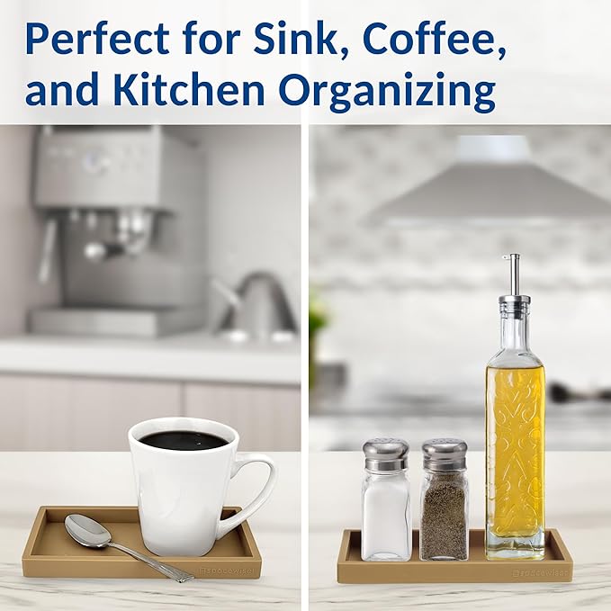 Spacewiser Countertop and Vanity Tray – Small 7.7" Silicone Soap Dispenser Trays - Image 7