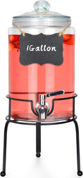 1 Gallon Beverage Dispenser 1 Pack, Stainless Steel Spigot Drink Dispenser by Unknown