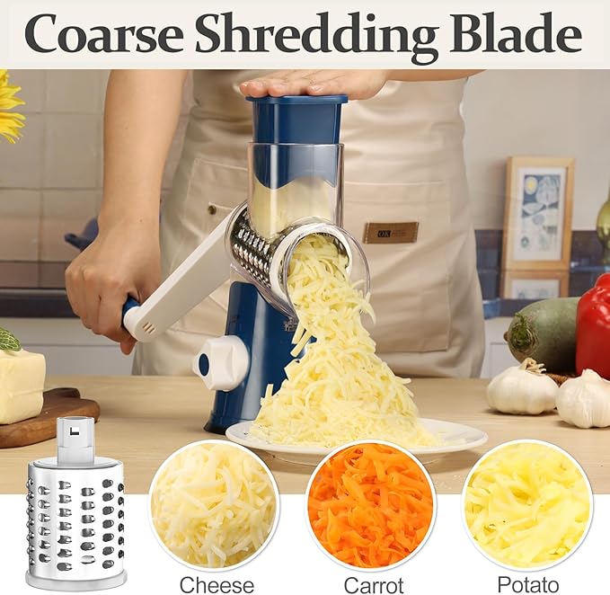 Cambom Rotary Cheese Grater Hand Crank Cheese Shredder - Image 4