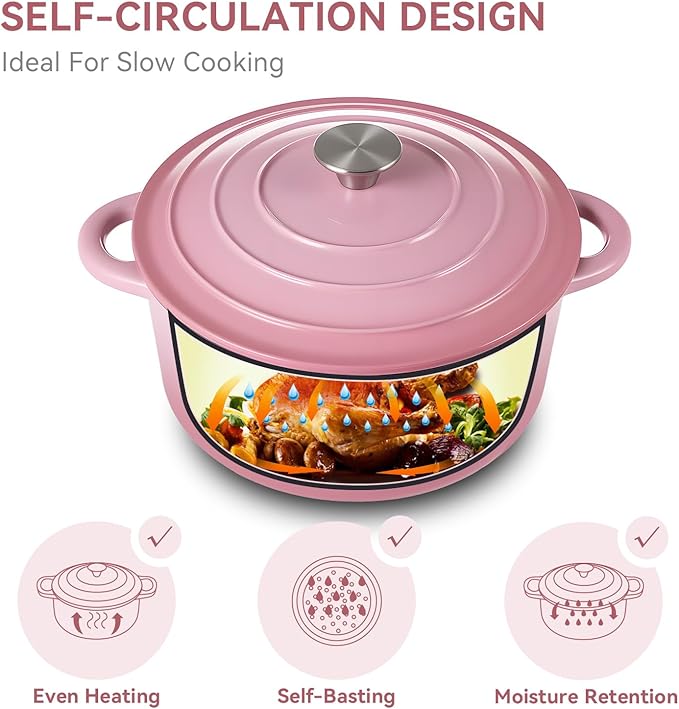 Miereirl 6 Quart Enameled Dutch Oven Pot - Image 6