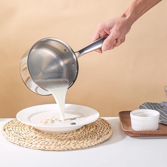 1-Quart Saucepan with Lid, Tri-Ply Stainless Steel Pot with Stay-Cool Handle & - Image 5