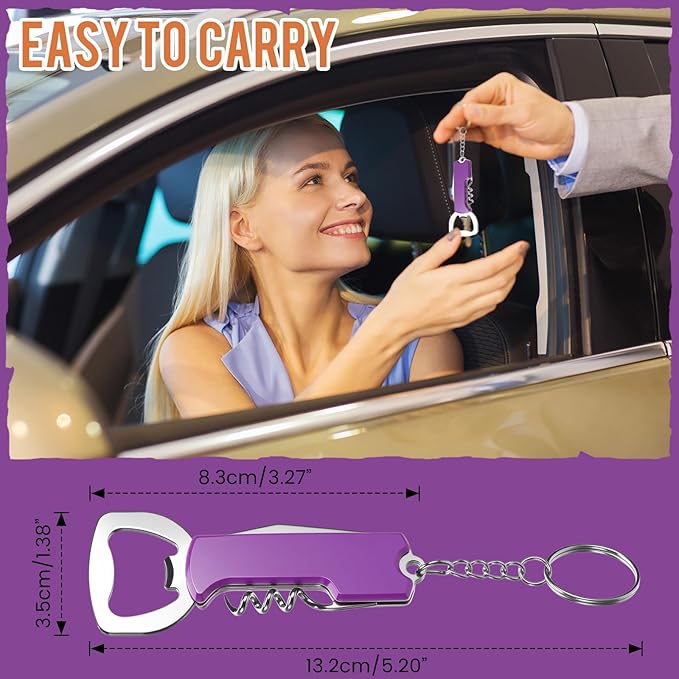 Ziliny 24 Pcs Bottle Opener Keychain Bulk Wine Bottle Beer Opener Keychain - Image 6
