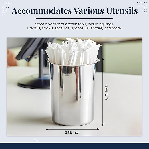 OCS Parts 6.75-Inch Kitchen Utensil Holder | Stainless Steel Dishwasher Safe - Image 2