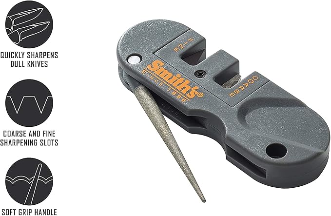 Smith's PP1 Pocket Pal Knife Sharpener Preset Carbide & Ceramic Stone - Image 2