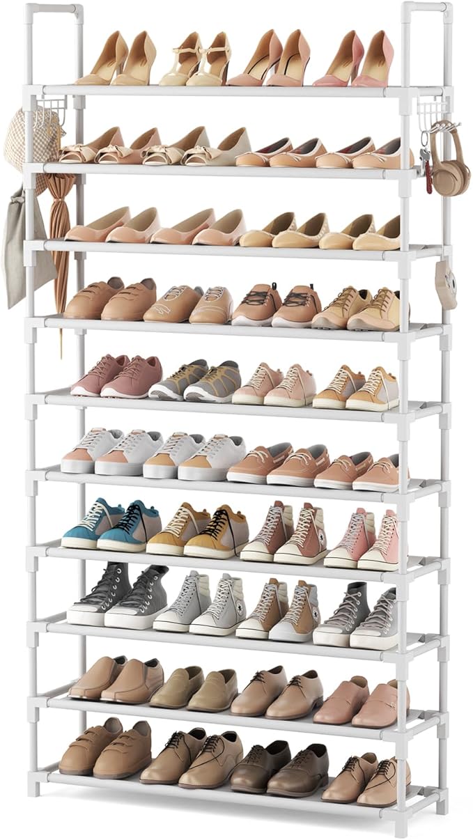 VTRIN 10 Tiers Shoe Rack Tall Large Capacity Wide Shoe Organizer Sturdy Shoe by VTRIN