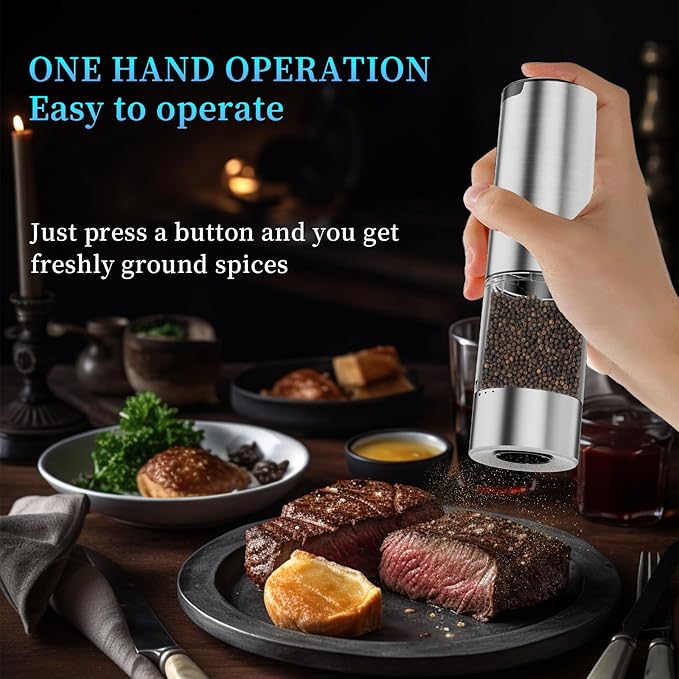 Electric Salt and Pepper Grinder Set Type-C Fast Charging, Automatic Salt and - Image 5