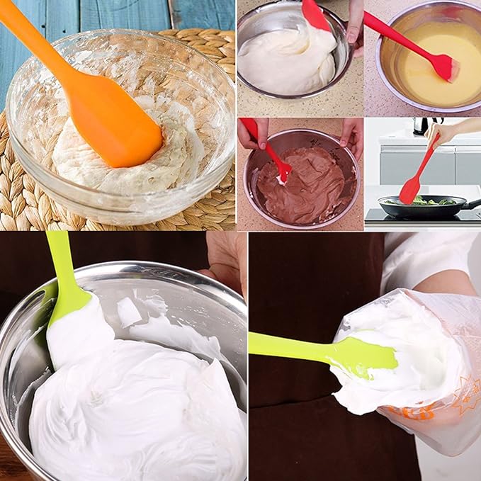 Silicone Spatulas, 8.5 inch Small Rubber Spatula Seamless One Piece Design Heat - Image 2