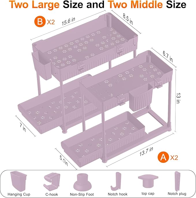 Sevenblue Under Sink Organizer, Bathroom Organizers and Storage, 2 Tier - Image 4
