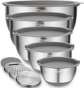 Wildone Mixing Bowls with Airtight Lids Set, with Grater Attachments & Non-Slip by Wildone