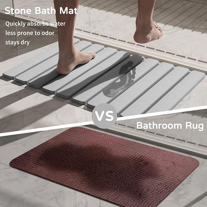 Foldable Stone Bath Mat, Quick Dry Stone Drying Mats - Image 7