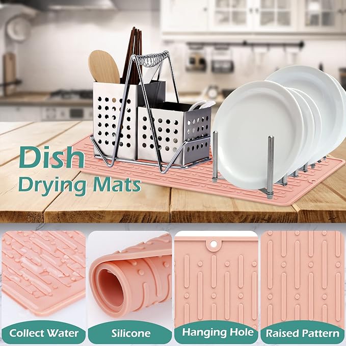 GeeRic Dish Drying Mats, Heat-resistant Silicone Mat - Image 3