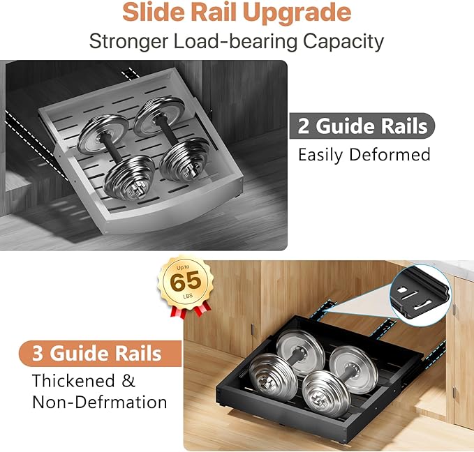 2 Pack Pull out Cabinet Organizer, Width Depth, - Image 5