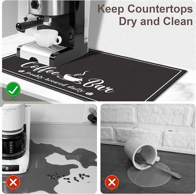 CooRug Absorbent Coffee Mat, Fashion Dish Drying Mat - Image 3
