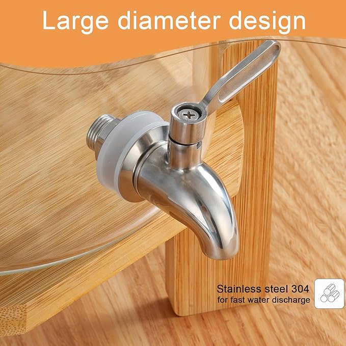 Beverage Dispenser, 4.1 Gallon Glass Drink Dispenser - Image 7