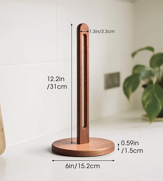 Acacia Wooden Paper Towel Holder Stand - Image 6