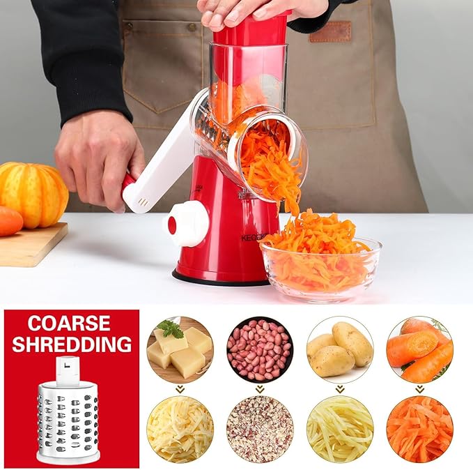 Cambom Rotary Cheese Grater Hand Crank Cheese Shredder - Image 2