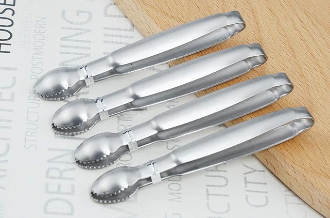 HINMAY Sugar Tongs 4-Inch Mini Serving Tongs Stainless Steel Appetizer Tongs - Image 4