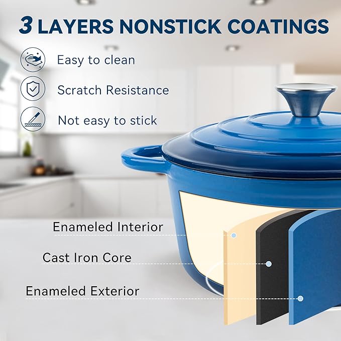 Miereirl 4.5 Quart Enameled Dutch Oven Pot - Image 3