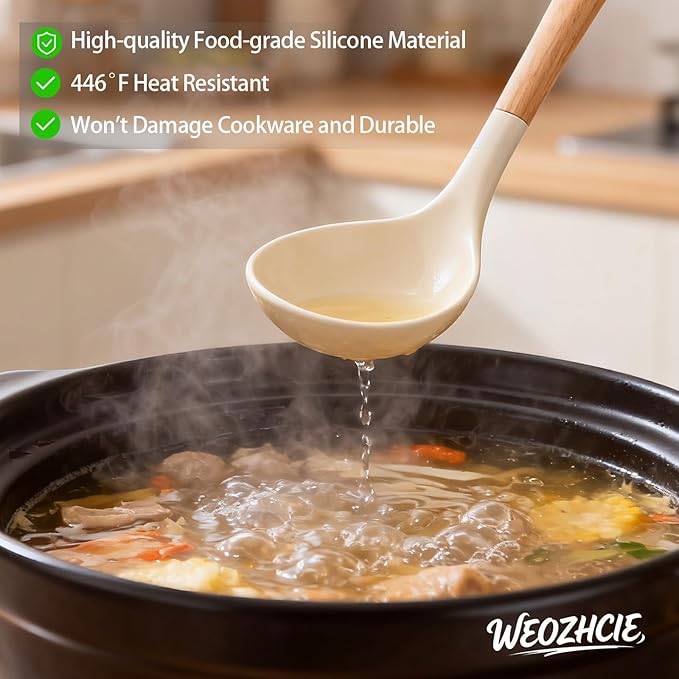 Silicone Cooking Utensil Set, Nonstick 446°F Heat-Resistant Cookware Kitchen - Image 4