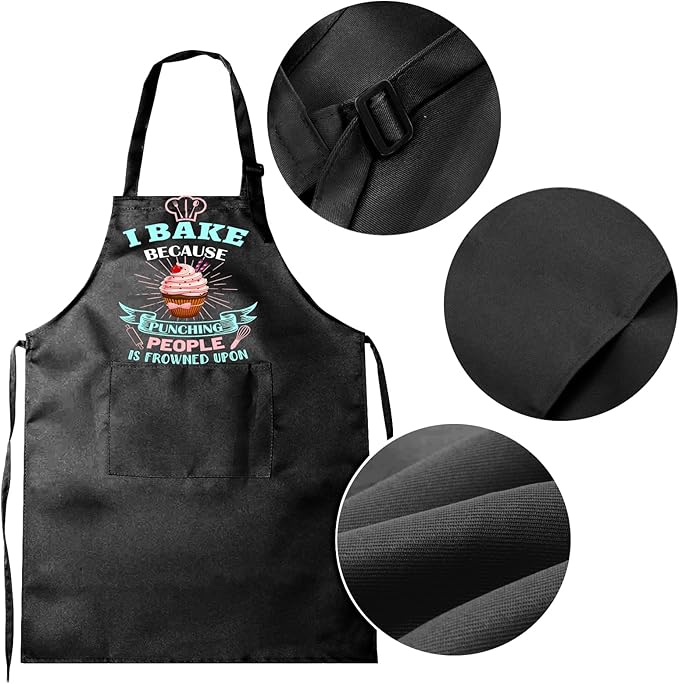 Baking Apron for Women I Baking Because People Is Frowned Aprons Gifts for Men - Image 5
