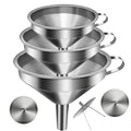 Stainless Steel Funnels for Kitchen Use, Kitchen Metal Funnel Set by Yokudo