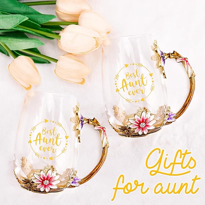 OEAGO Gifts for Aunt from Niece Nephew Tea Cup Cool Birthday Gift Enamel Flower - Image 5