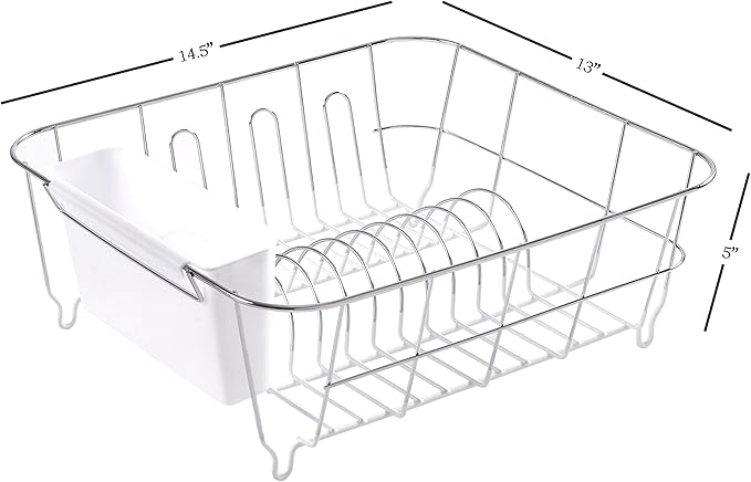 Sweet Home Collection 2 Piece Dish Drying Rack Set Drainer - Image 4