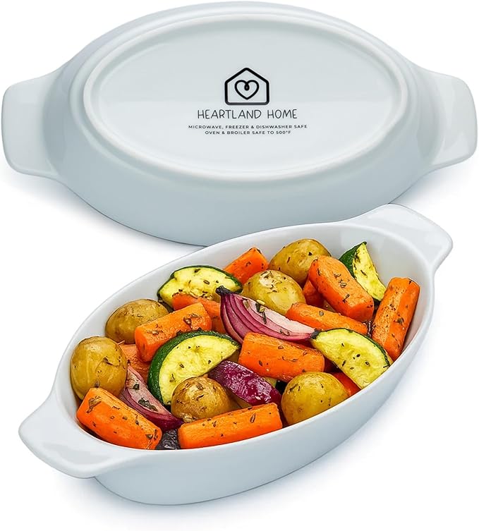 Heartland Home Porcelain Mini Casserole Dish Oval Au Gratin Dish. Cauliflower by HeartlandHome