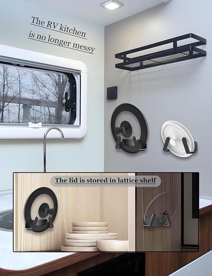 Pot Lid Organizer, 2 Pack Lid Holders Inside Cabinet, Wall Mount Rack Fit - Image 5
