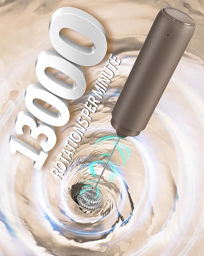 CIRCLE JOY Portable Rechargeable Milk Frother Hanheld, Dual Spring Whisk - Image 3
