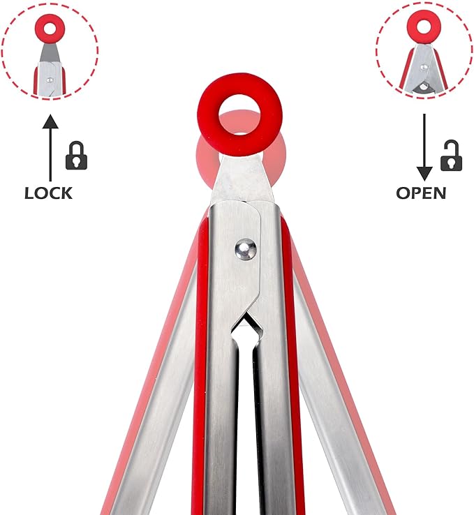 Kitchen Tongs, Premium Stainless Steel, Food-Grade Silicone Tips - Image 5