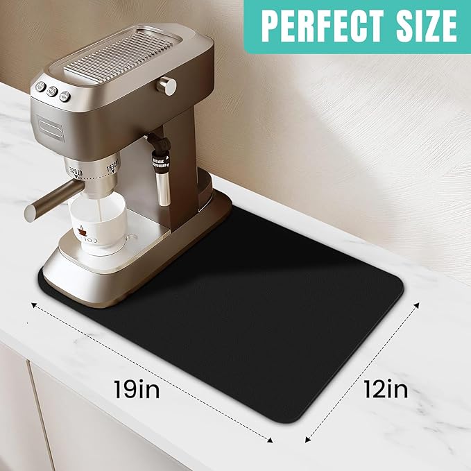 WISELIFE Coffee Mat Super Absorbent Dish Drying Mat Coffee Bar Accessories Match - Image 2