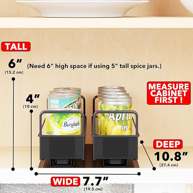 SpaceAid Pull Out Spice Rack Organizer - Image 2