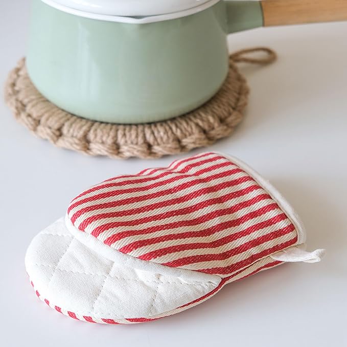 Mini Oven Mitts, Kitchen Oven Gloves Kitchen Mittens 500 Degrees Heat Resistant - Image 8