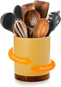 Nucookery 360°Rotating Utensil Holder, 7.2" Large Utensil Crock, Farmhouse by Nucookery