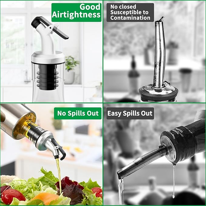 SINYWAY Oil Dispenser Bottle, 4 Pack Glass Olive Oil Dispenser Bottle - Image 5